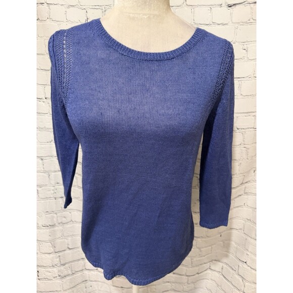 Talbots Sweaters - NWT Talbots Women's Blue Knitted Pullover Linen Sweater Size Small Petite